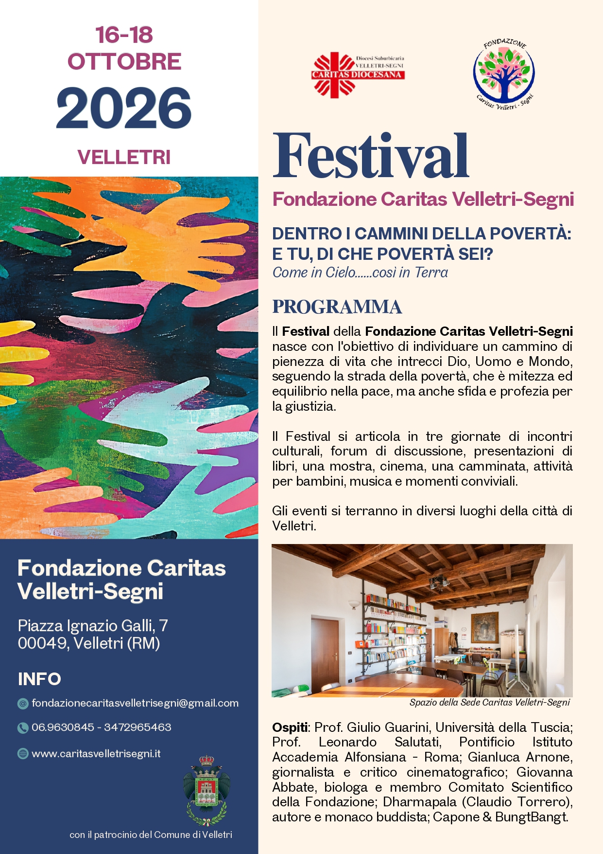 Fondazione Caritas (Velletri-Segni): Festival della Fondazione. Dentro i cammini della povertà. E tu, di che povertà sei?
