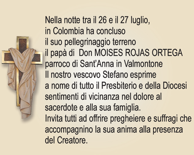 La diocesi si stringe intorno a p. Moises Rojas Ortega per la morte del papa’